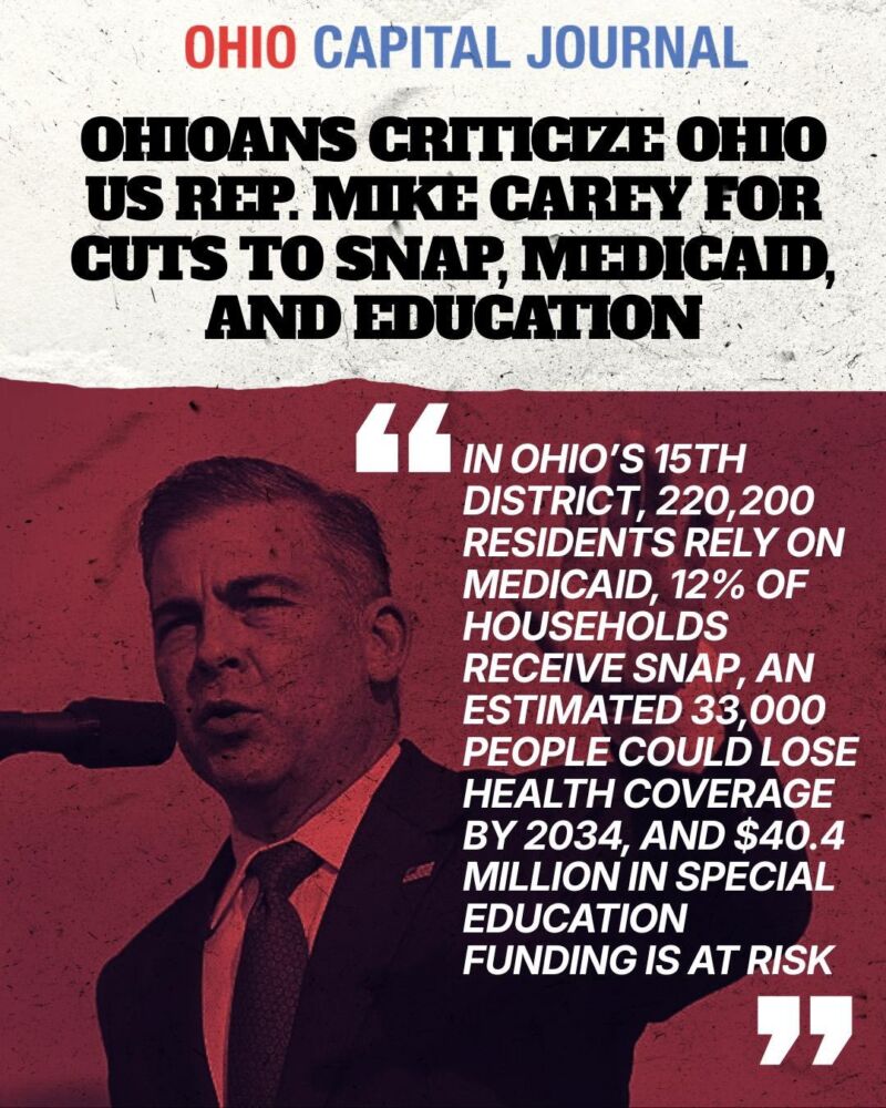 Image for the Tweet beginning: Ohio Republicans like Mike Carey