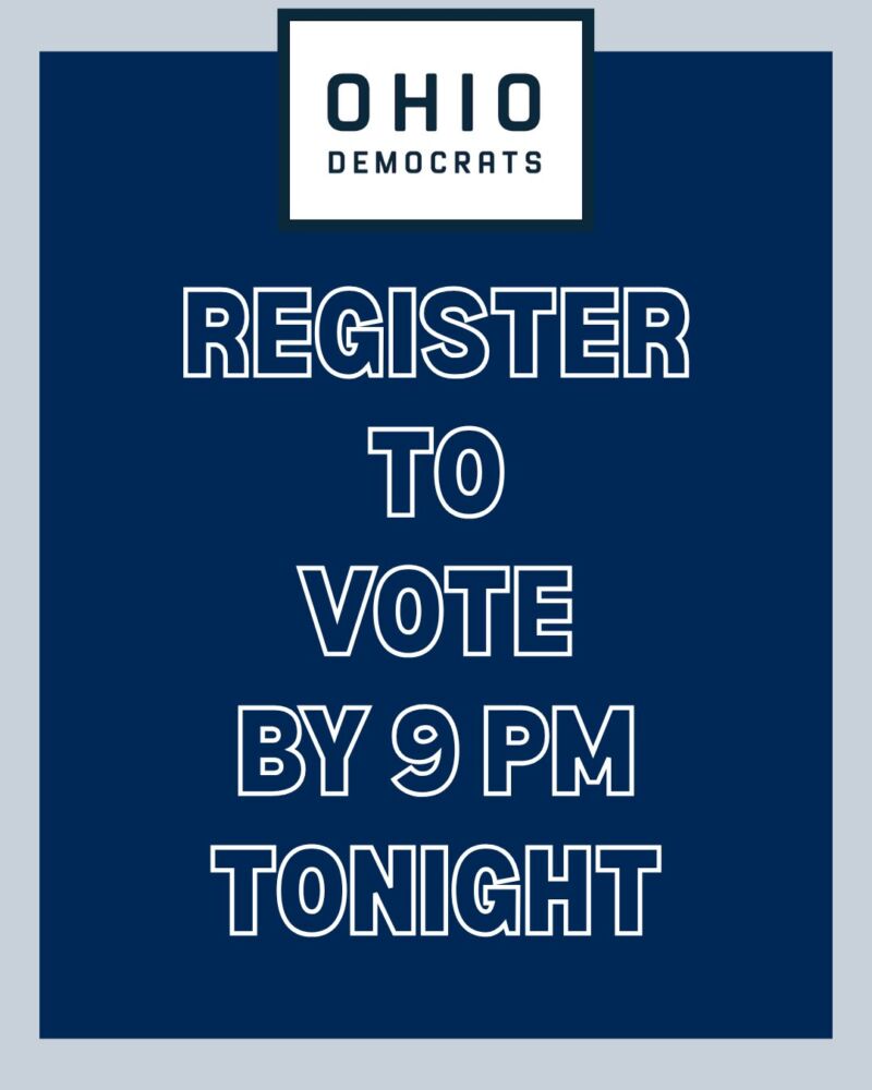 Image for the Tweet beginning: Ohioans: You have until 9
