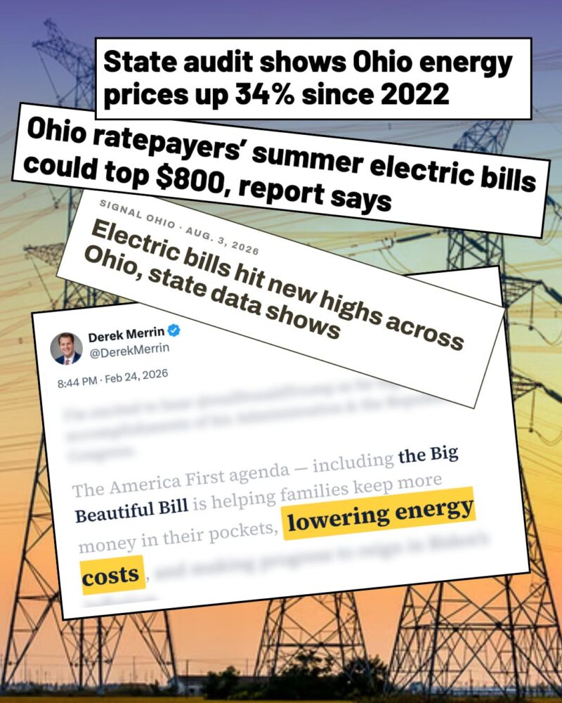 Image for the Tweet beginning: Ohioans are paying more than