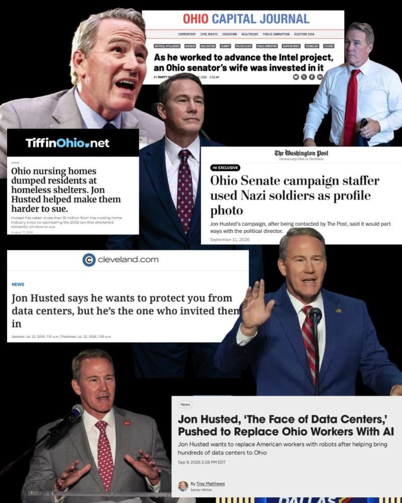 Image for the Tweet beginning: While Jon Husted drowns in